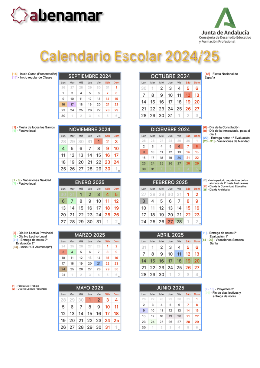 Calendario Escolar 2023/24